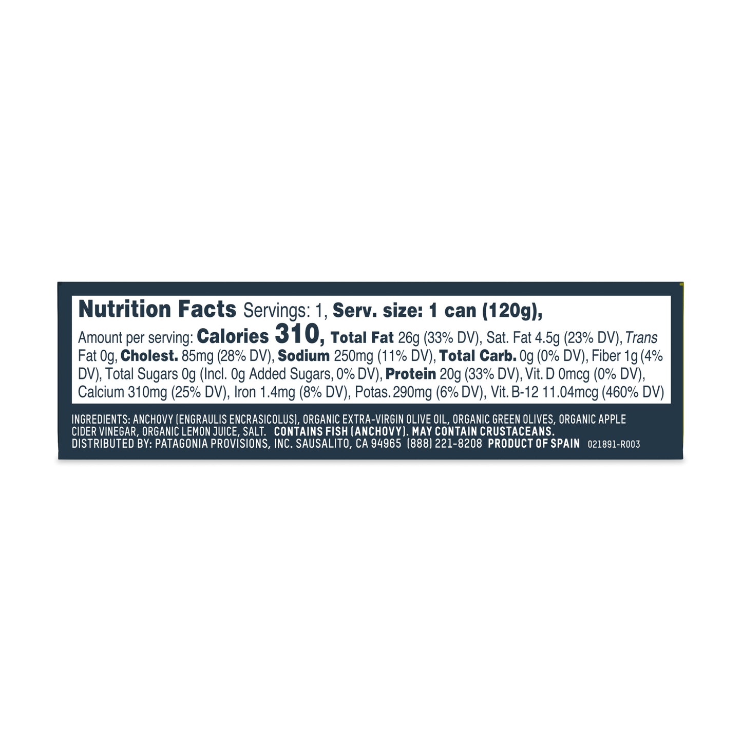 Lemon Olive Spanish White Anchovies, 10 Pack Case