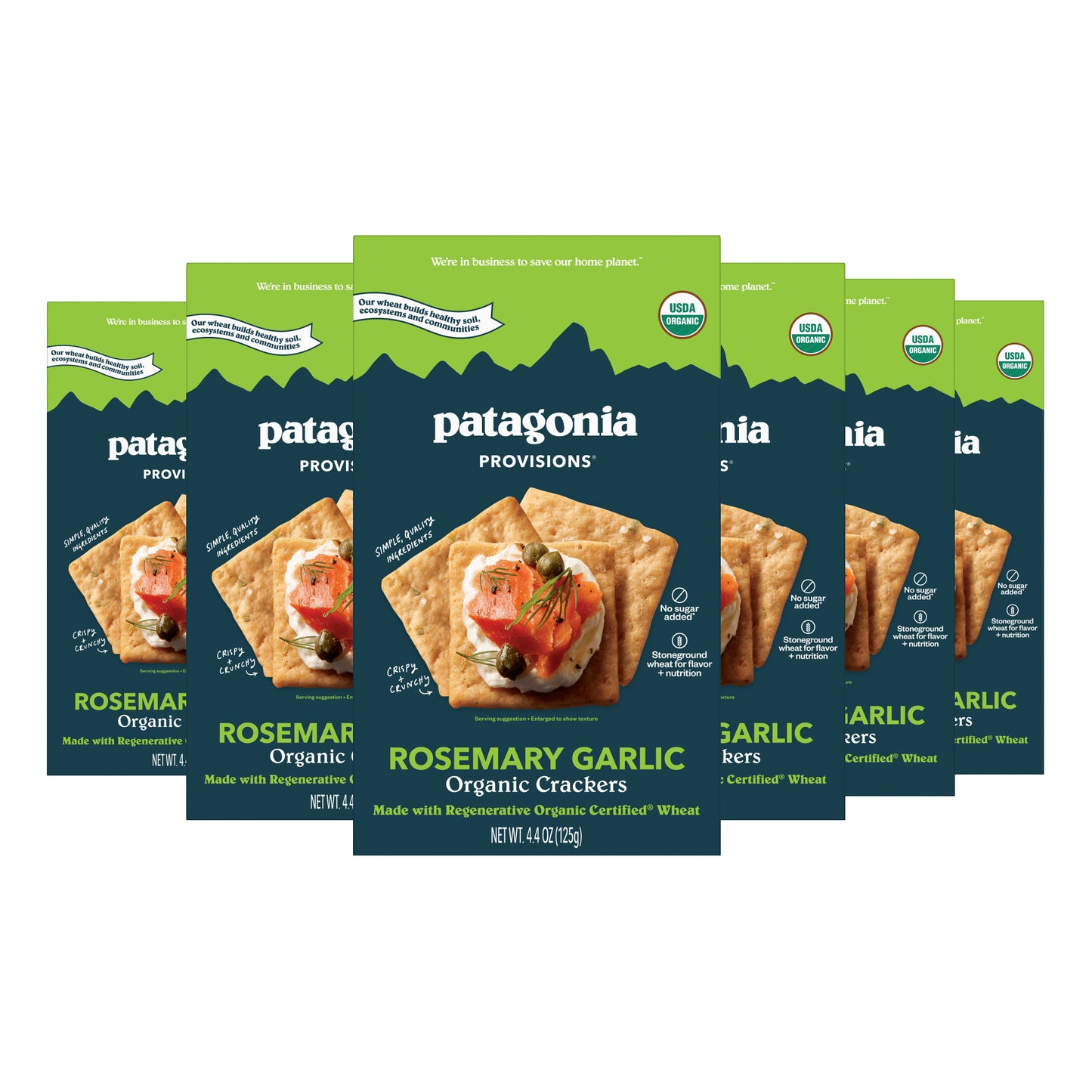 Organic Rosemary Garlic Crackers, 6 Pack Case