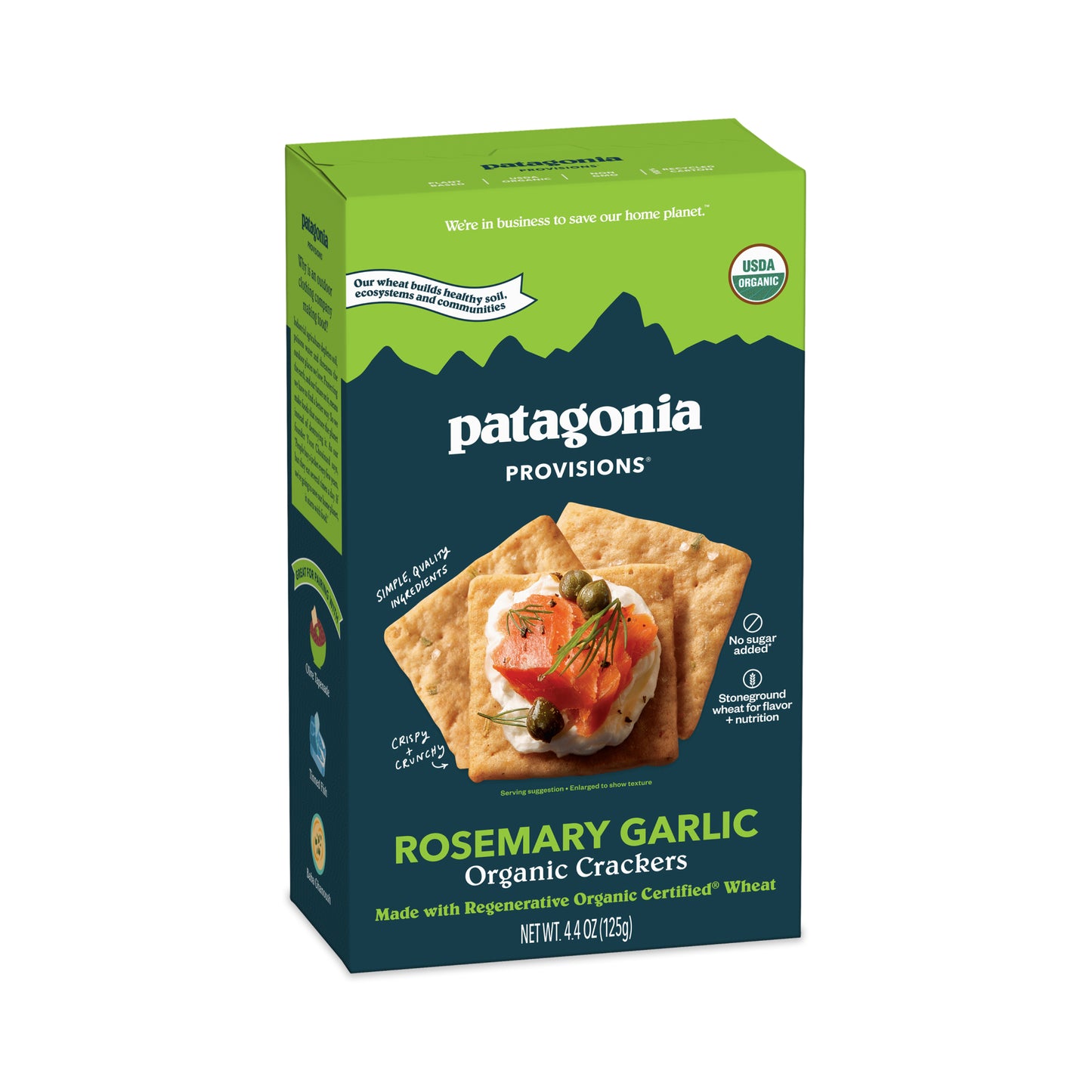 Organic Rosemary Garlic Crackers, 6 Pack Case
