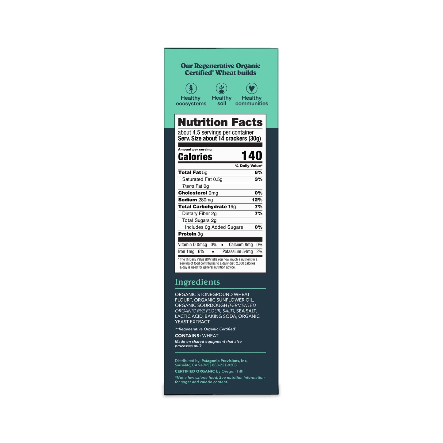 Organic Sourdough Sea Salt Crackers, 6 Pack Case