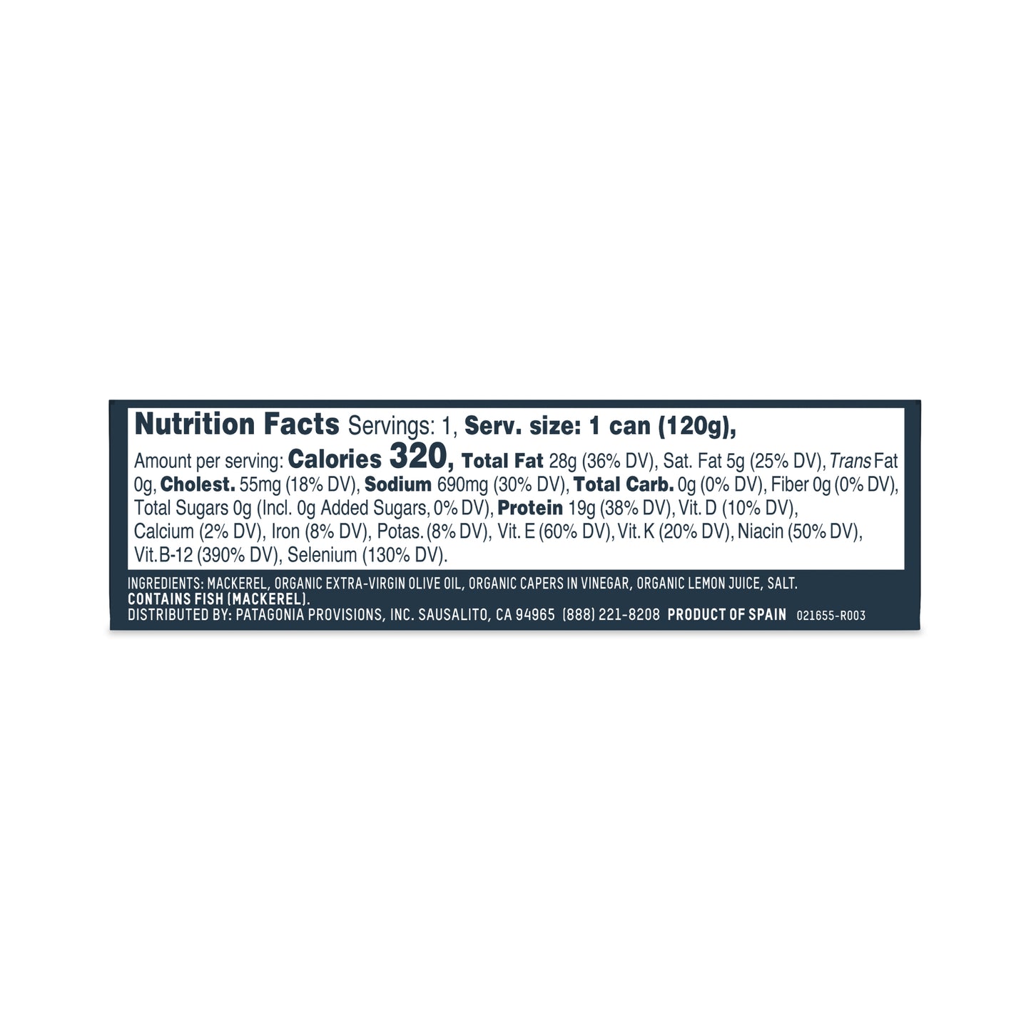 Lemon Caper Mackerel, 10 Pack Case