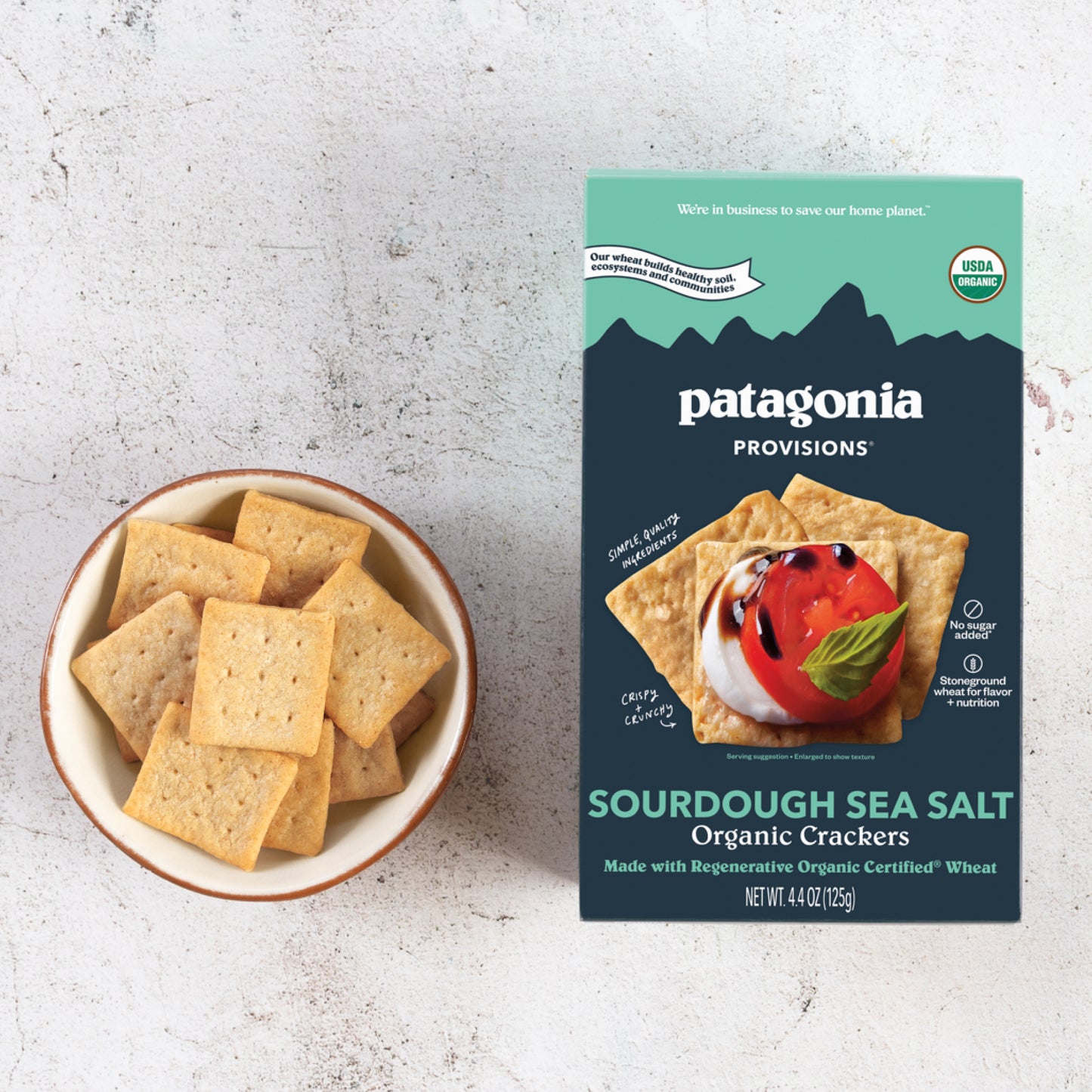 Organic Sourdough Sea Salt Crackers, 6 Pack Case