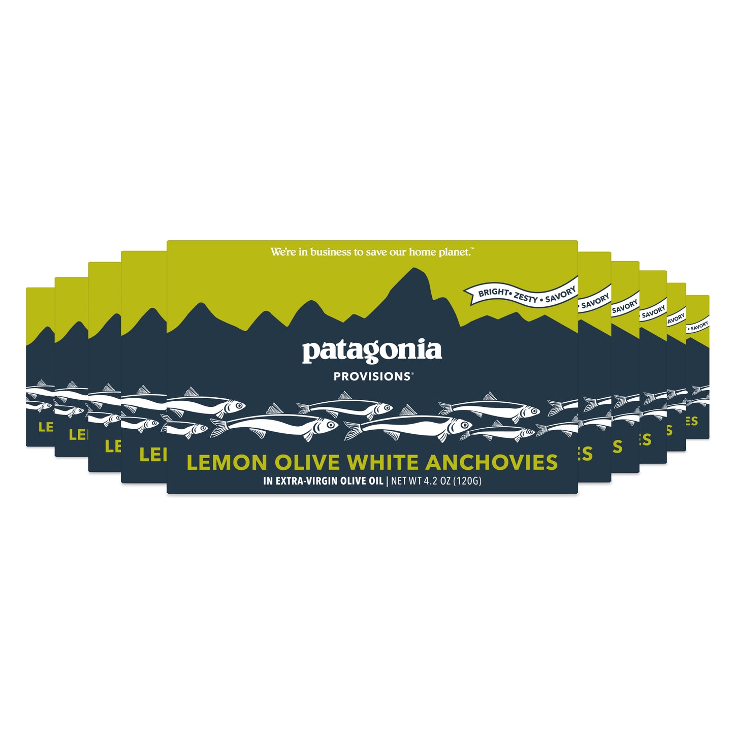 Lemon Olive Spanish White Anchovies, 10 Pack Case